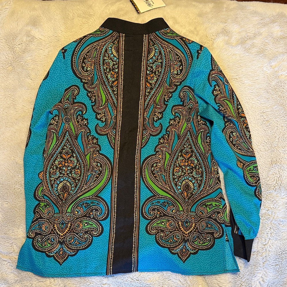 Colorful Bob Mackey Paisley Button-Up Blouse - Picture 6 of 7